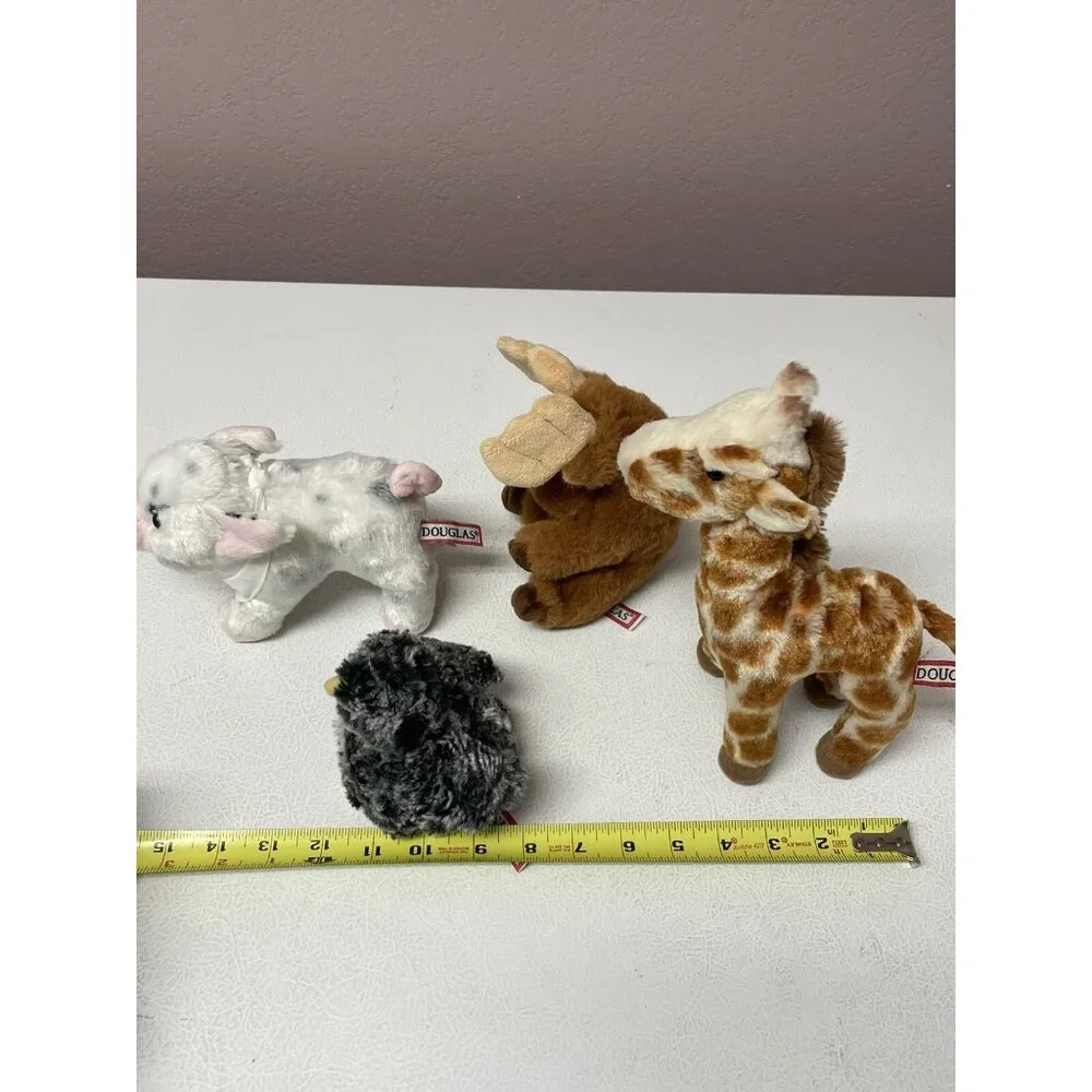 Douglas Cuddle Toys Plush Stuffed Animals Pig Giraffe Chick Moose Toy Lot